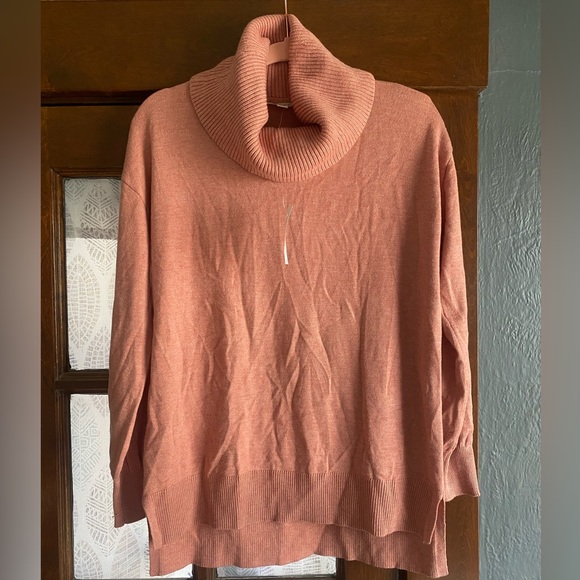NWT Perfect Ann Taylor Loft Soft Cotton Blend Cowl Pink Peach Sweater - Picture 5 of 7